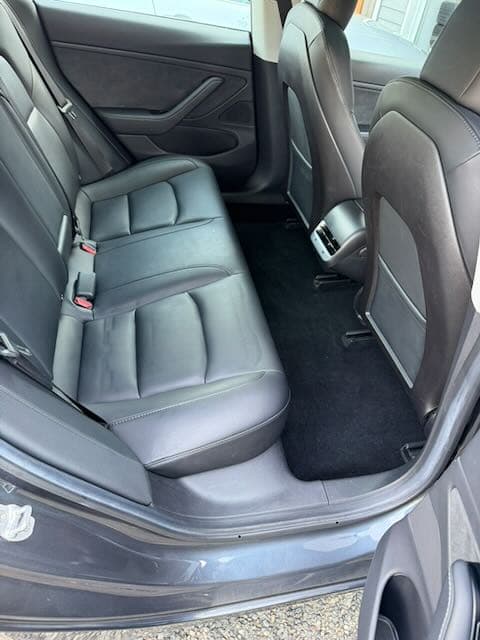 Tesla Model 3 Rear Bench Seat & Floor after detailing